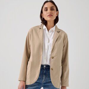 PACT khaki twill blazer